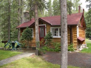 Exterior of cabin at Alpine Village Jasper