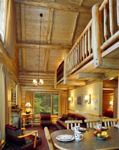 Interior of cabin at Alpine Village Jasper