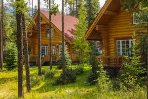 Exterior of cabin at Alpine Village Jasper