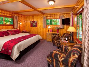 Heritage sleeping cabin interior at alpine village